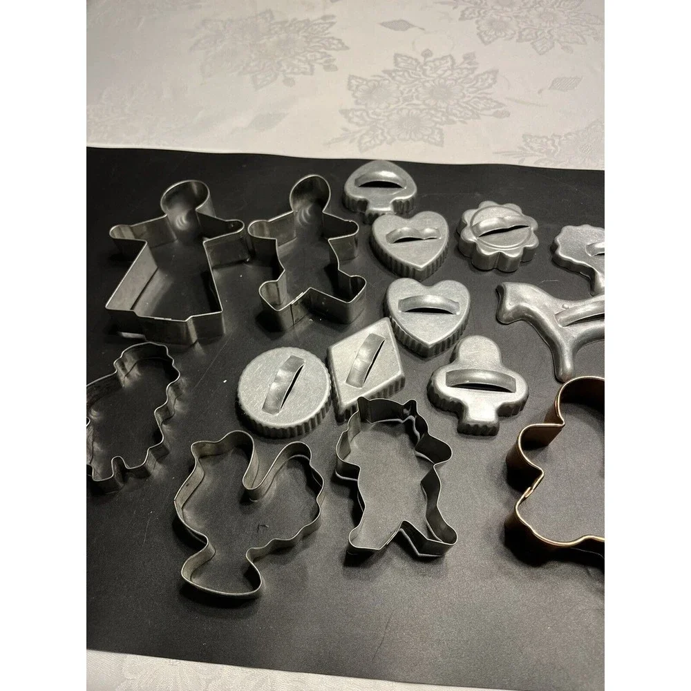 Lot of 15 Vintage Metal Cookie Cutter